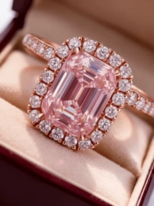 Luxurious Women's Fashion Wedding Ring, Set With Sparkling Princess Cut Synthetic Cubic Zirconia, Elegant Engagement And Anniversary Jewelry, Perfect For Valentine's Day Or Birthday Gift - Ring - View 2