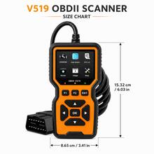 2026 V519 OBD2 Silicone Button Scanner Car Diagnostic Tool Engine Fault Code Reader Auto Code Eraser Heavy Truck Repair Tool Live Data Stream I/M Ready ECU Reset OBDII EOBD - Orange - View 2