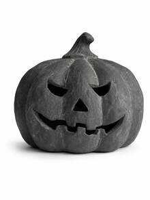 Halloween Decor - Black Handcrafted Clay Pumpkin Lantern | Autumn Decoration, Table Centerpiece, Indoor/Outdoor Decor, Suitable For Porch, Yard, Front Door, Mantel - Multicolor - View 10