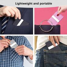 1 Business Card Holder, PU Leather Business Card Case, Unisex, Ultra-Thin Metal Business Card Holder, Magnetic Closure, Back-To-School Essential - Multiple Styles - View 10