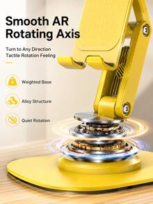 1pc 360° Rotating Desktop Phone Stand, Adjustable Foldable Alloy Phone Holder With Weighted Base, Multi-Angle Stand For Smartphones & Tablets, Office, Study, Video Calls & Desk Use - Multicolor - View 8