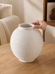 Large White Vase - 5.7 Inch Rustic Style Vase, Suitable For Home Decor, Minimalist Tall Vase, Can Be Used For Living Room, Dining Table, Bathroom, Holiday And Wedding (Sandstone White) - A - View 8