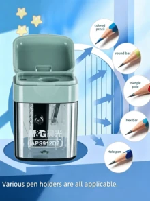 Single Hole Pencil Sharpener, Premium Student Pencil Sharpener, Durable And Easy To Clean, With Cover To Prevent Mess, Compact Design, Suitable For Office And Home Desktop Stationery, School Manual Pencil Sharpener, Eyebrow Pencil Sharpener - Single-hole Pencil Sharpener - View 3