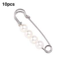 3.8cm Beaded Safety Pin Brooch For Women, 5 Colors Gold Silver Tone Pearl Bead Lapel Pin For Sweaters, Scarves, Coats, Bags, Cardigans & Dresses - Multicolor - View 10