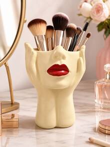 1pc Cute Palm-Shaped Pen Holder, For Bathroom Makeup Brush And Cosmetic Storage. Elegant Makeup Brush Organizer Is Ideal For Girls, Students And Creative Decorators. For Vacation, Beach, Bedroom And Other Occasions. Large Capacity., Aesthetic Home - Multicolor - View 8