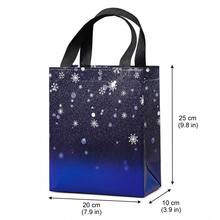 30pcs Christmas Gift Bags With Handles, Blue Snowflake Holiday Gift Tote Bag, 7.9 X 9.8 X 3.9 Inch Christmas Present Bags For Xmas Party, Holiday Gift Wrapping - Dark Blue - View 3