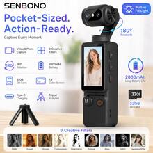 Kamera Saku Perekam Video HD SENBONO - Baterai 2000mAh, Layar 1,9 Inci yang Dapat Diputar 180°, Webcam, Port Pengisian Daya USB-C, Kamera Kompak Audio-Video Mini, Kamera Olahraga Luar Ruangan, Cocok untuk Olahraga Luar Ruangan, Bersepeda, Perjalanan, dan Adegan Lainnya - View 6