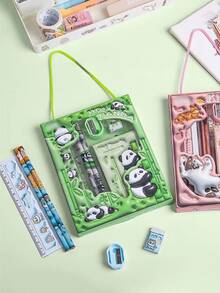18pcs/6pcs Per Set 3D Cartoon Stationery Set With Pencil, Eraser And Ruler, Gift For Study, Christmas And Other Holidays. Stationery Gift Box Set, Back To School Gift - Multicolor - View 15