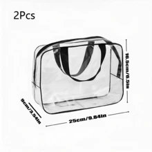 2pcs Transparent Storage Bags With Sturdy Zipper And Large Capacity, Suitable For Travel Toiletries, Clothing, Toys And Home Decor, Transparent Design For Quick Identification, Applicable For Apartment, Home, Travel And More - Multicolor - View 8