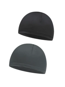 1/2pcs Cool Skull Cap, Cycling/Running Sweat-Absorbing Warm Hat, Unisex, Helmet Liner/Bald Cap - Multicolor - View 10