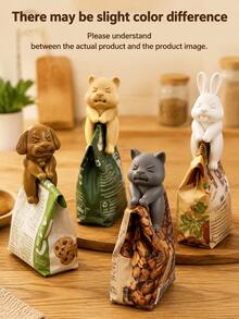 5pcs Cute Animal Shaped Bag Clips, Perfect Seal For Coffee, Grains, Candy And Snack Bags, Ideal Housewarming Gift, Fun Collectible For Snack Lovers And Home Decor Enthusiasts - Multicolor - View 13