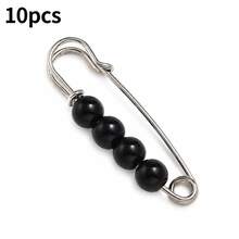 3.8cm Beaded Safety Pin Brooch For Women, 5 Colors Gold Silver Tone Pearl Bead Lapel Pin For Sweaters, Scarves, Coats, Bags, Cardigans & Dresses - Multicolor - View 16