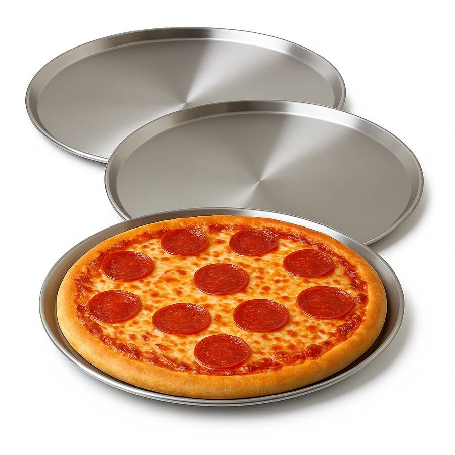 Pizza Baking Pan & Pizza Molds - Silver - View 1