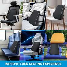 Breathable Mesh Lumbar Support Pillow With Dual Adjustable Straps, Waist Support Cushion For Office Chair, Car Seat, Desk Chair, Essential For Office And Home Daily Use, Practical Gift For Mom, Dad, Men, Women And Drivers - Black - View 6