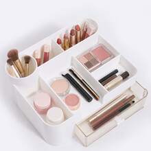1pc Large Capacity Desktop Makeup Organizer, Divided Makeup Storage Box With Pull-Out Drawers, Suitable For Lipstick, Brushes, Perfume And Skincare Products - Multicolor - View 10