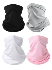 1pc Or 2pcs Unisex Solid Color Magic Neck Gaiter Multifunctional Cooling UV Protection Cycling Sun Protection Face Mask, Suitable For Outdoor Cycling, Fishing, Hiking, Running, Breathable - Multicolor - View 2