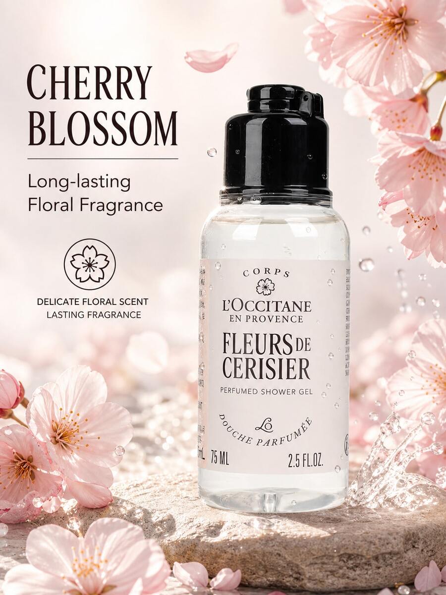 L'Occitane 甜櫻花沐浴露 75ml - 溫和清潔、保濕且芬芳；旅行裝適合出差、度假和日常沐浴 - 甜蜜櫻花沐浴露 75ml - 查看 1