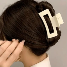 1 Set Of 3 Large Square Hair Claws, Back Of Head Hair Claw, Fashionable Versatile, Minimalist Solid Color Hair Accessories, Suitable For Thick Hair, Ideal For Daily Outings, Casual Gatherings, Commuting To Work, Travel Vacations, Face Washing, Bathing, Makeup Matching And More - Multicolor - View 11