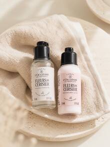 Set de baño con fragancia de flor de cerezo dulce de L'Occitane, gel de ducha de 75ml y loción corporal hidratante profunda con aroma floral de todo el día, bolsa de aseo portátil esencial para viajes - Gel de ducha 75 ml + Loción corporal 75 ml - Ver 3