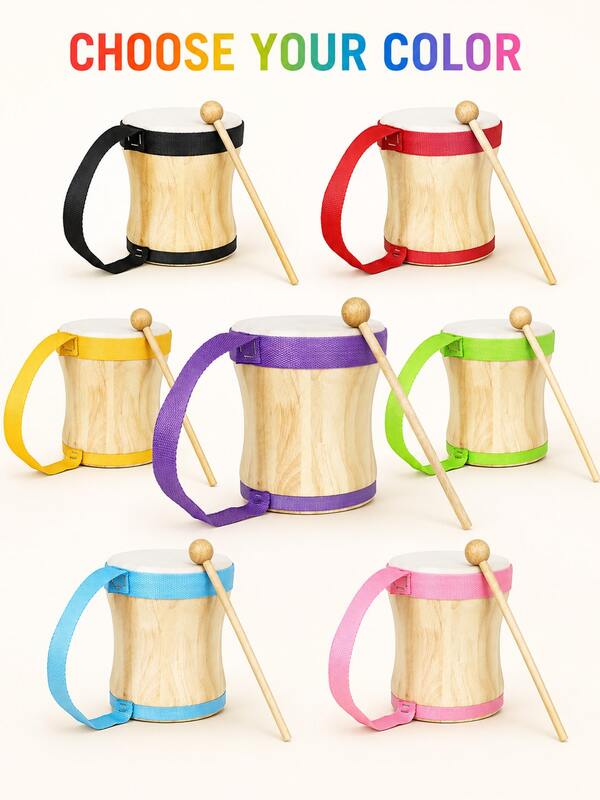 1pc Wooden Percussion Bongo Drum