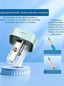 Single Hole Pencil Sharpener, Premium Student Pencil Sharpener, Durable And Easy To Clean, With Cover To Prevent Mess, Compact Design, Suitable For Office And Home Desktop Stationery, School Manual Pencil Sharpener, Eyebrow Pencil Sharpener - Single-hole Pencil Sharpener - View 2