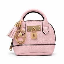 1pc Semi-Circle Mini Coin Purse, Portable Coin Bag With Premium Lock Decor, Smooth Zipper Closure, Tassel Charm, Keychain For Hanging, Daily Storage For Coins, Cards And Car Keys - Multicolor - View 15