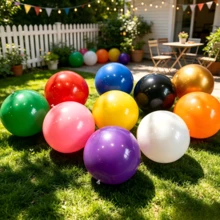 Solid-Color PVC Inflatable Beach Ball. Multiple Colors Available. Summer Water Inflatable Ball. Suitable For Beach And Pool Parties Decoration, As Well As Adult Gifts. - Multicolor - View 1