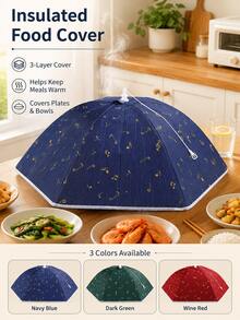 Large Round Foldable Vegetable Cover - Carbon Steel Frame With Fabric, Suitable For Kitchen Countertop And Dining Table Protection, Dust-Proof, Heat Retention, Vegetable Storage, Decorative Kitchenware, Sturdy Structure, Ideal For Cooking Enthusiasts, Fashionable Kitchenware, Durable Material, Food Protection Cover, Home Chefs - Multicolor - View 2