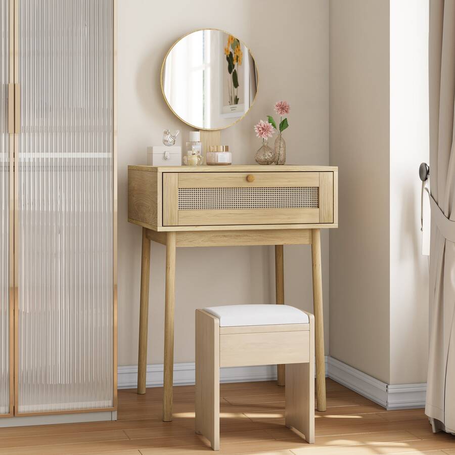 Furniture Natural 60 X 50 X 128 Cm - Oak - View 1