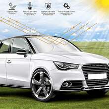 Car Windshield Sun Shade - UV Protection & Heat Insulation, Foldable Sunshade, Cools Car Interior And Dashboard, Universal Fit Summer Essential - Silver - View 7
