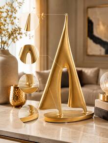 1pc Modern Gold Abstract Resin Sailboat Sculpture, Minimalist Desktop Home Decor Ornament, Suitable For Living Room, Bookshelf, Office, Entryway, Console Table, Elegant Housewarming Gift - Multiple Styles - View 6