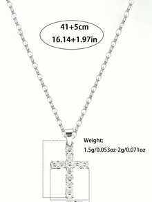 SYMFNY 925 Sterling Silver Zirconia Cross Necklace - The Perfect Thoughtful Gift For Mom And Family This Holiday - Silver - View 4