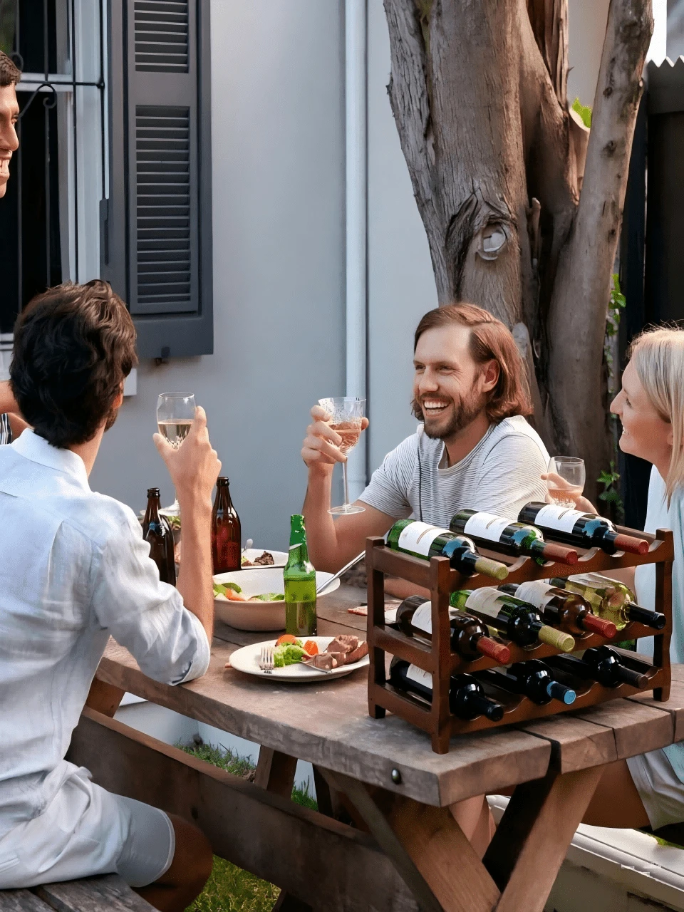 Three‑Tier Large‑Capacity Wine Rack, Capable Of Holding Multiple Bottles Of Red Wine Horizontally, Stable And Space‑Saving. Suitable For Home Living Rooms And Bar Counters. Dust‑Proof To Protect Wine, Easy To Access. - Random Color - View 1