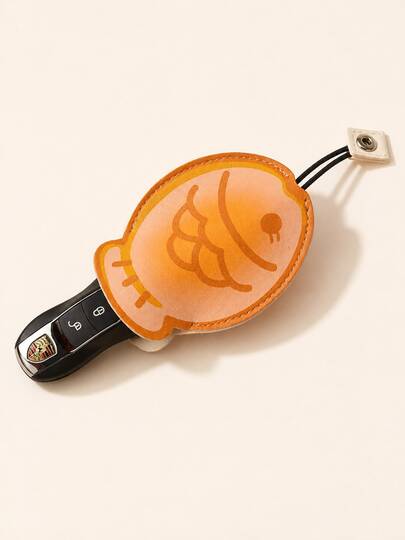 XD Creative Cartoon Taiyaki Pull-Out Key Pouch, Women's Large Capacity Car Key Storage Bag, Portable Travel Carry-On Small Bag, Can Store Car Keys, Home Keys, Coins, Access Cards, Cute Taiyaki Shape Fun And Eye-Catching, Pull-Out Design Convenient For Key Access, Compact And Lightweight, Can Be Stored In Luggage Travel Storage Bag, Suitable For Travel, Shopping, Home Use, Combining Aesthetics And Practicality