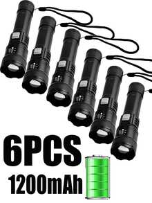 1/2pcs High Power 4900N Long Range LED Flashlight, Built-In 4-Level Battery Indicator, USB Rechargeable, Adjustable Zoom, Suitable For Tactical, Camping, Outdoor, Emergency Use, Great Gift For Valentine's Day, Mother's Day, Eid, Back To School, Christmas, Halloween - Multi-functional Flashlight - View 21
