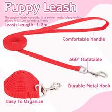 24 Pcs Puppy Collar And Leash Set, Adjustable Colorful Dog Collar And Leash Quick Release Clip Buckle Puppy Collars Whelping Collar For Small Medium Dogs Walking Training - Multicolor - View 3
