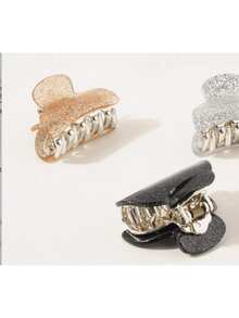 Fashionable Versatile Shiny Mini Hair Claw - Multicolor - View 4