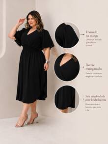 Plus Size Dresses - Black - View 2