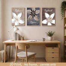 3-Piece Set Inspirational Floral Canvas Art - "Relax, Renew, Rebirth", Unframed Canvas Poster - Modern Minimalist Style, Suitable For Living Room, Bedroom, Home Office - Waterproof High-Quality Canvas, Canvas Wall Art - A - View 7