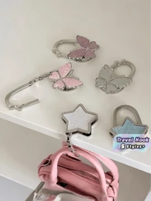 Multifunctional Foldable Hook, Foldable Multi-Purpose Space-Saving Desktop Edge Hook Bag, No Glue Easy Clip Durable Lightweight, Strong Hold Heavy Duty Hooks Organizer For Home Office Kitchen Cabinet Door Wall Closet Pantry Laundry Bedroom - Multicolor - View 2