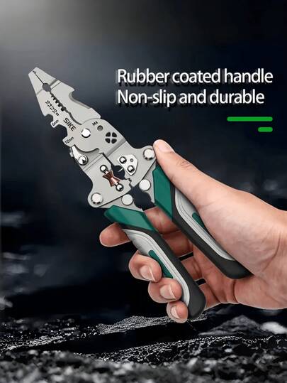 1pc Multi-Function Folding Wire Stripper, Suitable For Professional Electricians. Stripping Range 0.2-6mm², Ergonomic Non-Slip Design For Quick Stripping And Cutting. Applicable To Electrical Engineering, Home Appliance Repair, Home Renovation, Automotive Maintenance And Marine Maintenance.