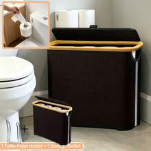 Baofeng 1pc Toilet Paper Storage Basket With Lid, Laundry Basket Bathroom Storage Rack, Easy Install Toilet Paper Holder, Home Kitchen Bathroom Accessories Storage Rack Toilet Paper Storage Box, Halloween, Christmas, Autumn Bathroom Accessories - Multicolor - View 14