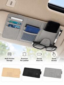 1pc Car Sun Visor Organizer Storage Bag, Multi-Function Sunshade Storage Clip, Car Interior Decoration Storage Cover - Car Storage Clip - View 1