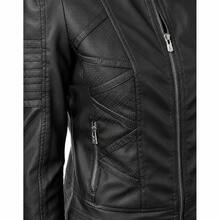 Casual, de piel de PU, con cremallera - Negro - Ver 4