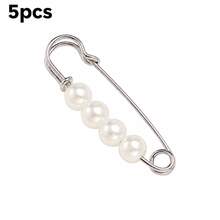 3.8cm Beaded Safety Pin Brooch For Women, 5 Colors Gold Silver Tone Pearl Bead Lapel Pin For Sweaters, Scarves, Coats, Bags, Cardigans & Dresses - Multicolor - View 18