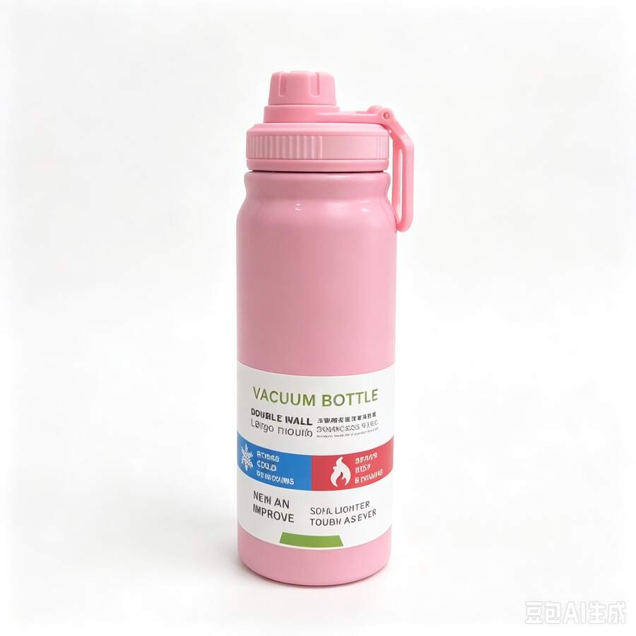 Botella de agua de acero inoxidable con aislamiento al vacío de 800ML, frasco de alta capacidad para hombres y mujeres, apropiado para deportes al aire libre, viajes, bicicleta, senderismo, oficina, automóvil, escuela, fiestas, campamento - Rosa - Ver 1