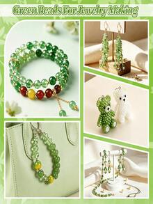 2800pcs Beaded Plant Set, Green Beaded Plant Kit,Preserved Plant Set, Natural-Colored Crystal Glass Leaf Beads For DIY, Green Glass Beads For Plant Making, Green Beads For Preserved Plants, Beaded Leaves For Jewelry Making, DIY Crafts - Multicolor - View 4