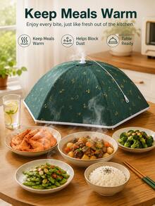 Large Round Foldable Vegetable Cover - Carbon Steel Frame With Fabric, Suitable For Kitchen Countertop And Dining Table Protection, Dust-Proof, Heat Retention, Vegetable Storage, Decorative Kitchenware, Sturdy Structure, Ideal For Cooking Enthusiasts, Fashionable Kitchenware, Durable Material, Food Protection Cover, Home Chefs - Multicolor - View 3