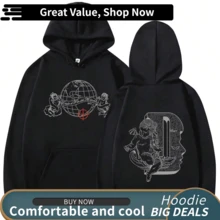 Rapper Duki Merch Hoodies Men'S Women Clothing Fashion Hip Hop Oversized Hooded Sweatshirts Casual F Fall Clothes For Women - Black - View 1