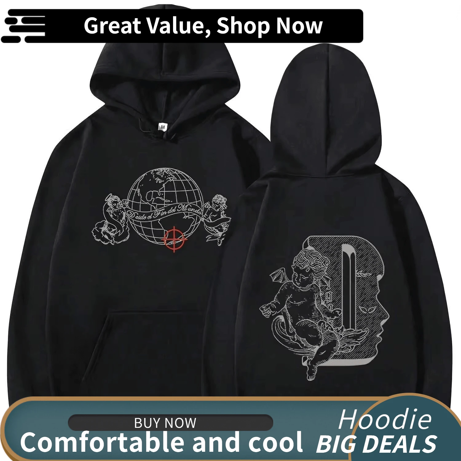 Rapper Duki Merch Hoodies Men'S Women Clothing Fashion Hip Hop Oversized Hooded Sweatshirts Casual F Fall Clothes For Women - Black - View 1